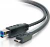 Powertech Regular USB 3.0 Cable USB-C male - USB-B male Μαύρο 1m (CAB-UC015)